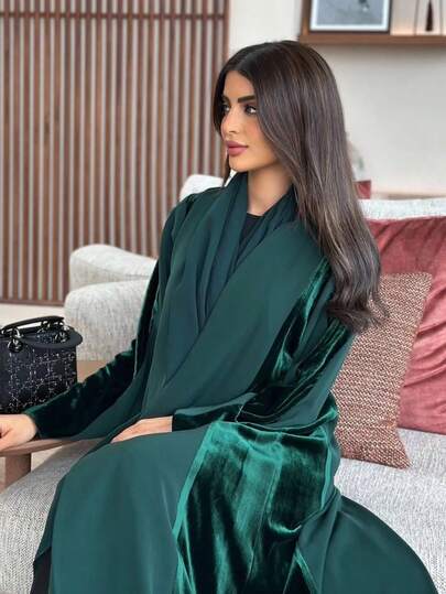 Robe longue élégante et à la mode pour femmes, cardigan ample et confortable de style moyen-oriental, robe longue à manches longues digne pour l'automne