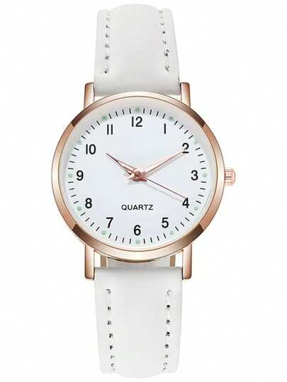 3 pièces Montres à quartz pour femmes, design de cadran rond classique avec bracelets noir, blanc et rose, marquages numériques clairs, confortable et agréable pour la peau, convient pour les déplacements quotidiens et les occasions professionnelles