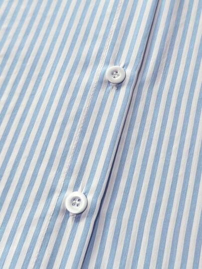 Franclia Chemise à manches longues rayée classique, motif délicat brodé, coupe ample et confortable