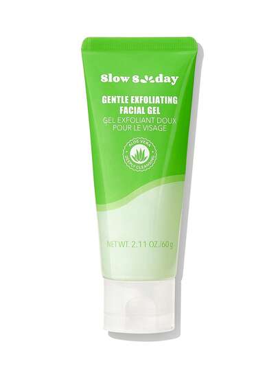 Gel exfoliant doux pour le visage Slow Sunday, rafraîchissant & adoucissant, nettoyant en profondeur, exfoliant doux, avec extrait d'aloe vera, extrait de centella asiatica & particules de gommage, contrôle du sébum, K Beauty, convient pour l'été & l'auto
