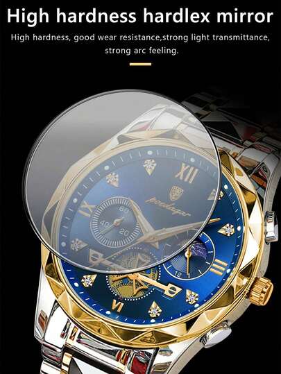 1 pièce Montre à quartz pour hommes, montre-bracelet chronographe classique, résistante à l'eau, convient pour Halloween, Noël, la Fête des Pères, les étudiants, les festivals, les sorties, les affaires, le port quotidien, également comme cadeau, livrée d