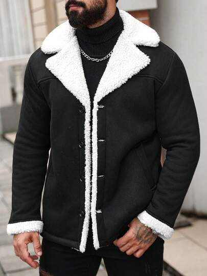 Manfinity Roughcore Veste réversible matelassée pour homme, veste d'hiver noire et blanche