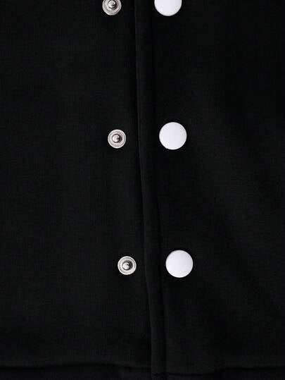 Ensemble veste de baseball et pantalon imprimé lettres pour garçons