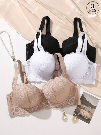mimilemon 3 pièces Lingerie grande taille pour femmes, soutien-gorge push-up multifonctionnel, confortable et respirant, effet liftant sexy, cadeau de vacances