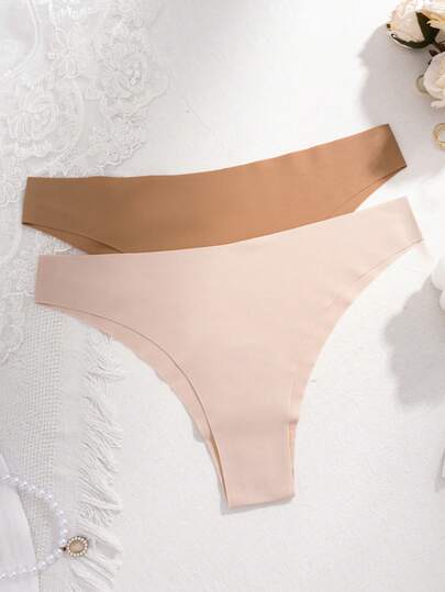7 pièces/paquet Culottes de bikini à taille basse confortable et sans couture pour femmes, convient pour le fitness et les sports