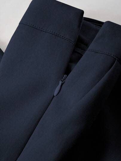Franclia Ensemble veste et pantalon élégant et décontracté pour le bureau et les déplacements, couleur unie, bleu marine, pour la Fête des enseignants, été
