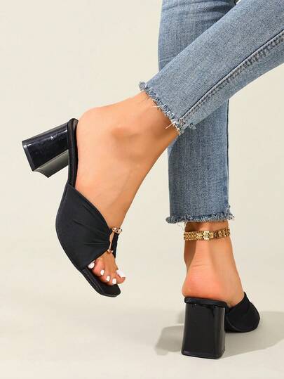 Sandales à talons fins et bout carré avec bout ouvert, sandales à talons hauts avec nœud papillon pour femmes, tenues de printemps et d'été