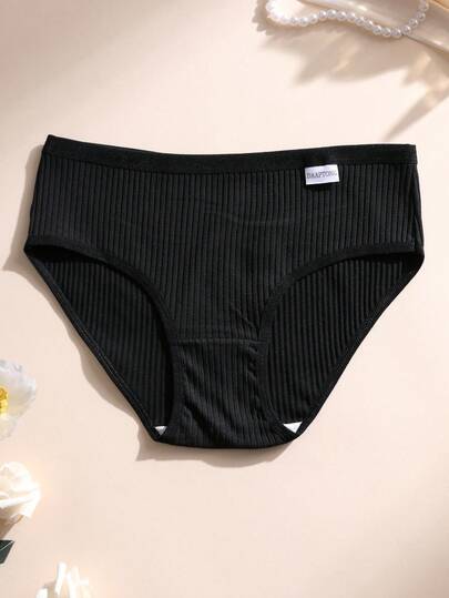 7 pièces Culottes en coton côtelé pour femmes, culottes taille basse pour dames, sous-vêtements de sport confortables et respirants, confort toute la journée