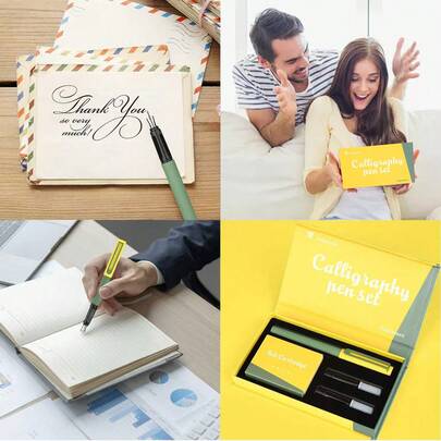 1 set stylo de calligraphie - 3 tailles de pointe différentes et 18 cartouches d'encre variées, pour pratiquer la calligraphie, l'écriture, la correspondance, la signature - 1 set complet et facile à apprendre pour les débutants retournant à l'école
