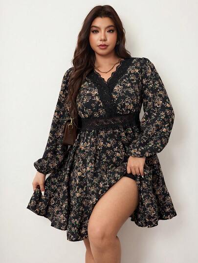 Enliva Robe de mode simple et quotidienne pour grande taille