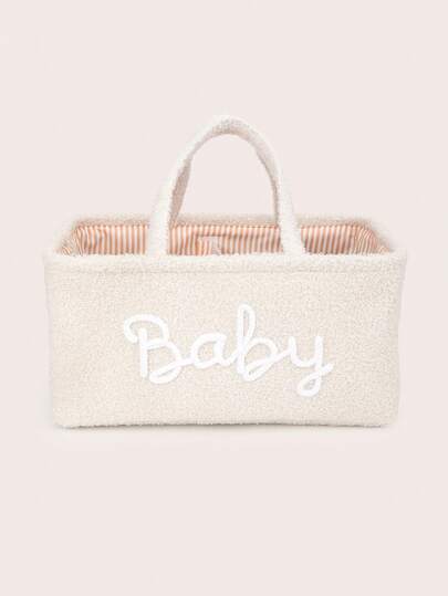 1 pièce Sac de rangement pour maman, panier de rangement pour couches de bébé, organisateur multifonctionnel pour fournitures de maternité et de bébé, boîte de rangement pour collations de couleur unie, organisateur de bureau, cadeau pour nouveau-né / pou
