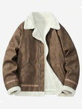 Veste en PU coupe ample pour homme, mode décontractée automne/hiver, manteau doublé thermique pour sports de plein air