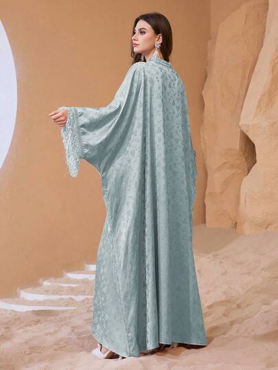 Layrah Robe de luxe pour femmes avec patchwork de perles et de franges élégantes