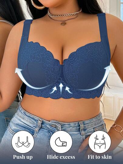 DesireSculpt 1 pièce Soutien-gorge sans couture confortable et de soutien avec armature, grande taille
