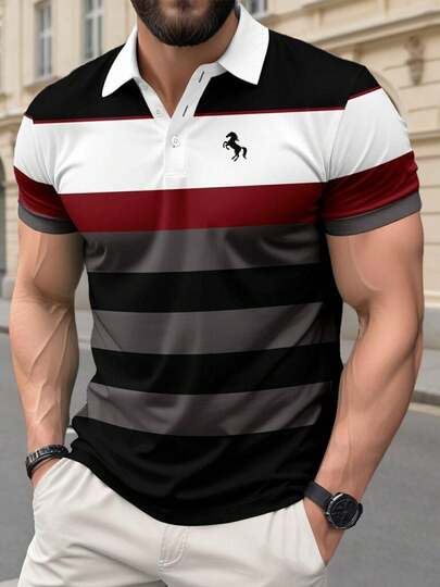 Chemise polo à manches courtes simple et décontractée pour homme grande taille