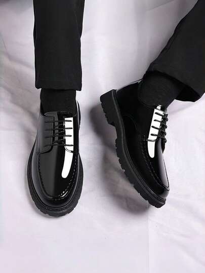 Chaussures de ville classiques pour hommes, mocassins de bureau brillants et élégants pour adultes, convenant aux occasions formelles