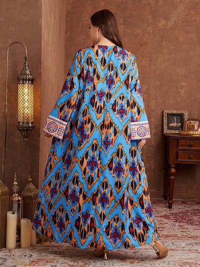 Al Najma Robe maxi grande taille pour femmes, style turc et abaya traditionnelle arabe