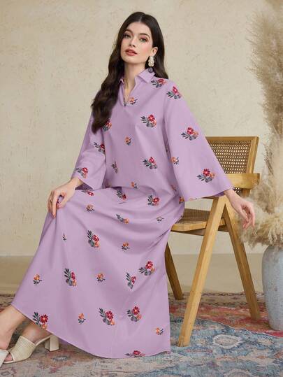Al Najma Tunique longue turque pour femmes et robe longue traditionnelle arabe, caftan et jalabiya