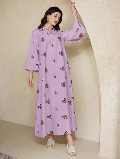 Al Najma Tunique longue turque pour femmes et robe longue traditionnelle arabe, caftan et jalabiya