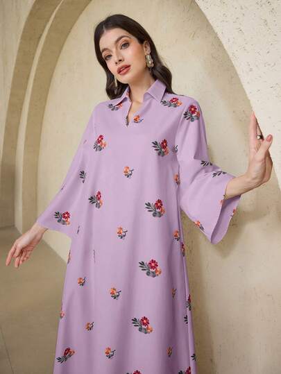 Al Najma Tunique longue turque pour femmes et robe longue traditionnelle arabe, caftan et jalabiya