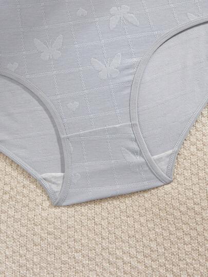 Snug Zone 5 pièces/Paquet Culottes jacquard à motif papillon de couleur unie grande taille