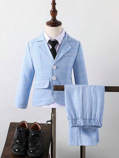 2 pièces/Set Costume de jeune garçon/gentleman, tenue de style britannique classique pour la performance au piano, tenue de page de mariage, convient aux garçons de 4 à 7 ans, printemps/été/automne/hiver