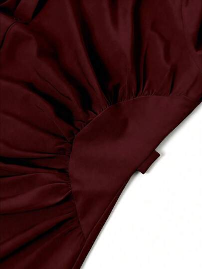 Rometta Robe chemise élégante avec fronces à la taille, grande taille