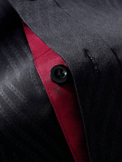 Manfinity Mode Chemise de soirée en satin noir élégante et chic pour hommes, col montant, chemise de cérémonie formelle de luxe, chemise à manches longues décontractée pour les affaires, mariage, cérémonie