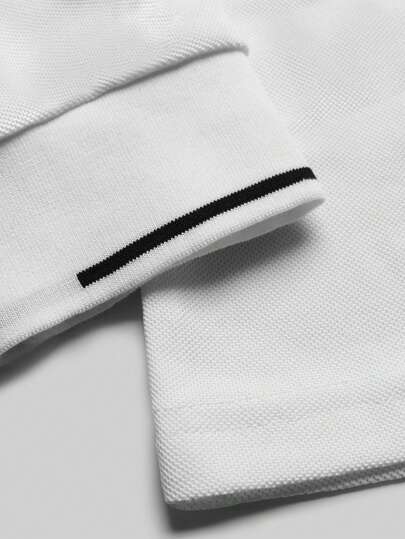 1 pièce Chemise polo à manches longues fines pour hommes, couleur unie, col boutonné, style décontracté, convient pour le port quotidien léger au printemps et en automne
