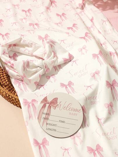 Ensemble de 3 pièces Blanc avec pois noirs, Bandeau de baby shower graphique amusant d'automne, Cartes d'annonce de naissance, Accessoires pour nourrissons, Séance photo mignonne Kawaii