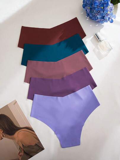 Snug Zone 5 pièces/Paquet Culottes minimalistes sans couture décontractées pour femmes