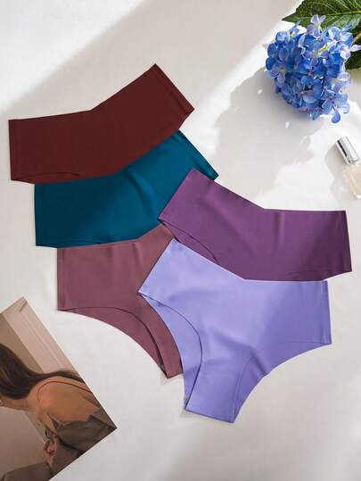 Snug Zone 5 pièces/Paquet Culottes minimalistes sans couture décontractées pour femmes
