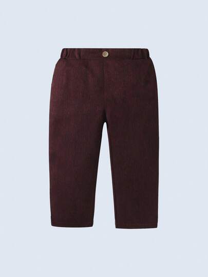 BOARNSEORL 3 pièces Tenue de jeune homme de type gentleman - Chemise blanche, nœud papillon, gilet et pantalon bordeaux, convient pour l'anniversaire, Noël, le Nouvel An, le mariage, l'anniversaire