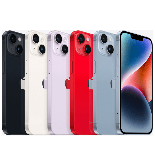 iPhone 14 Apple reconditionné Grade A ✨ eSIM (déverrouillé) | 256 Go | Écran Super Retina 6,7" | Chargeur et câble inclus / Toutes les couleurs disponibles : Minuit, Blanc étoilé, Bleu, Violet, (PRODUCT)RED, Jaune