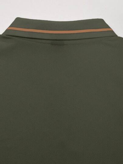 Calvornis Polo à manches courtes pour hommes, motif cheval, boutonnage quart, style classique décontracté, formel, cérémonie