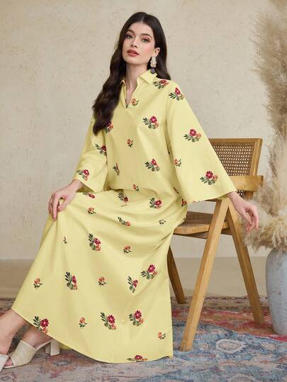 Al Najma Tunique longue turque pour femmes et robe longue traditionnelle arabe, caftan et jalabiya