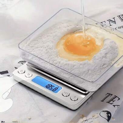 1 pièce Balance de cuisine numérique compacte, balance alimentaire électronique intelligente en acier inoxydable avec écran LCD, petite balance de cuisson en grammes, balance pour bijoux, balance pour café, balance pour herbes, gadgets de cuisine