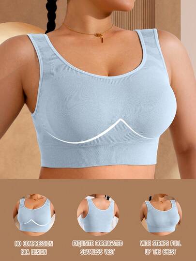 1 pièce Soutien-gorge sans couture à motif sans fil pour femmes