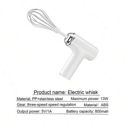Mélangeur électrique sans fil, petit fouet à lait portatif, batteur à œufs pour la pâtisserie, la crème fouettée, l'usage domestique, cadeau pour la fête des mères, convient aux ménages, aux restaurants occidentaux et chinois, outil de pâtisserie essentie