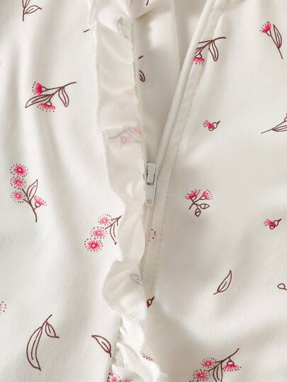 4 pièces Ensemble cadeau pour nouveau-né fille rose clair à fleurs Ditsy Mignon Automne Vacances Body en tricot doux Bandeau Nœud Moufles et Couverture d'emmaillotage 0-9 mois Layette