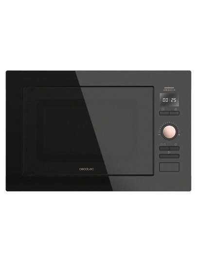 Cecotec Micro-ondes encastrable numérique et tactile GrandHeat 2500 Built-in Touch SteelBlack, 900 W de puissance. 25 L, gril de 1000 W, 8 fonctions préréglées, Minuterie (Noir/Rose)