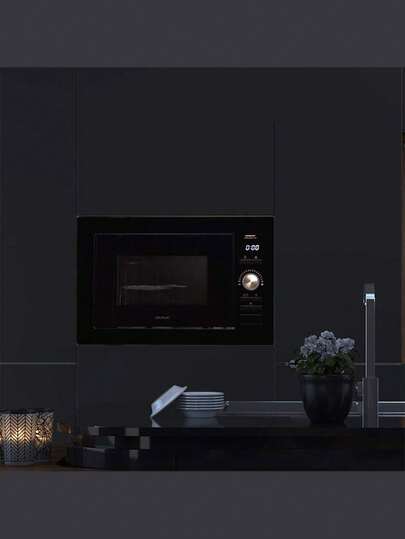 Cecotec Micro-ondes encastrable numérique et tactile GrandHeat 2500 Built-in Touch SteelBlack, 900 W de puissance. 25 L, gril de 1000 W, 8 fonctions préréglées, Minuterie (Noir/Rose)