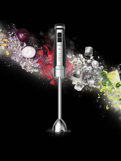Cecotec Mixeur Plongeant PowerGear 1500 XL Pro. Pied Extra Large, Lames en Titane, Engrenage Métallique et 21 Vitesses + Turbo, Inclus : Accessoires, 1500 W.