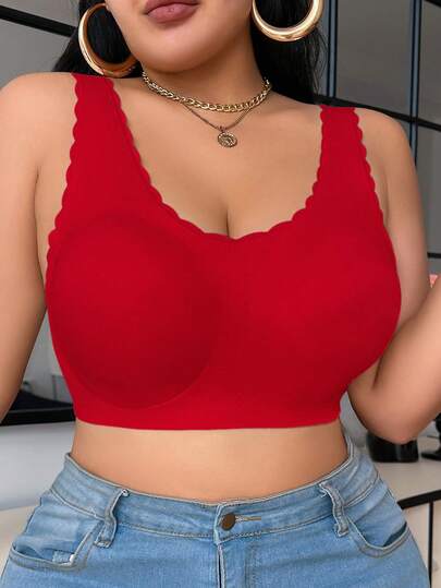 NudeFit 2 pièces/Set Soutien-gorge confortable à couverture intégrale de couleur unie pour femmes grandes tailles
