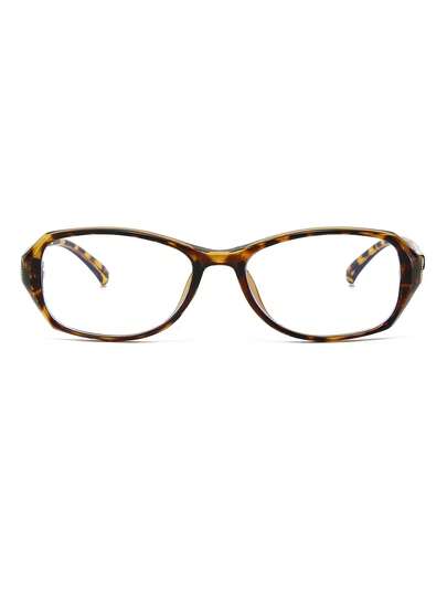 1 paire de lunettes rétro femme avec monture ovale en PC, imprimé léopard et couleur unie personnalisée
