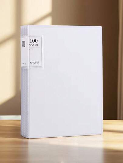 Classeur A4 pour bureau et école, livre de données à pochettes transparentes multicouches, grande capacité pour documents d'examen/contrat d'étudiant, sac transparent, carte de couverture aléatoire, sac organisateur de certificat étudiant 100 pages, class