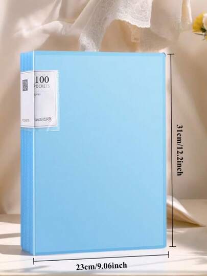 Classeur A4 pour bureau et école, livre de données à pochettes transparentes multicouches, grande capacité pour documents d'examen/contrat d'étudiant, sac transparent, carte de couverture aléatoire, sac organisateur de certificat étudiant 100 pages, class