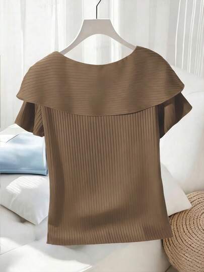 GlowEve T-shirt décontracté pour femmes, couleur unie, avec nœud asymétrique, pour l'été