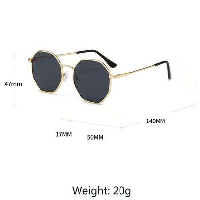 Lot de 2 paires de lunettes à motif géométrique en métal pour femmes, idéales pour les vacances à la plage sous les tropiques, le shopping, les activités de loisirs en plein air, la photographie de rue et autres occasions.