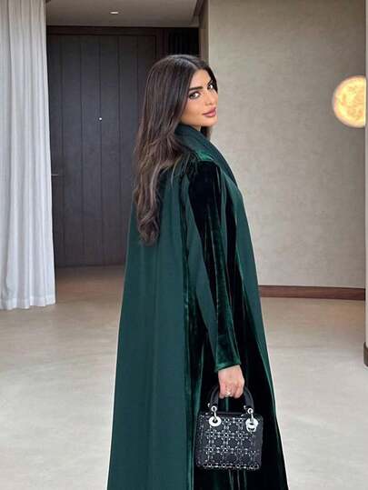 Robe longue élégante et à la mode pour femmes, cardigan ample et confortable de style moyen-oriental, robe longue à manches longues digne pour l'automne